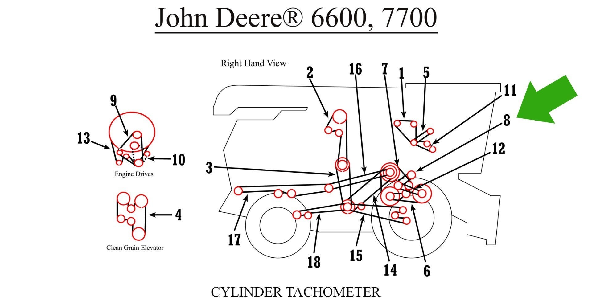H83077 Cylinder Tach Belt for John Deere Combine|Abilene