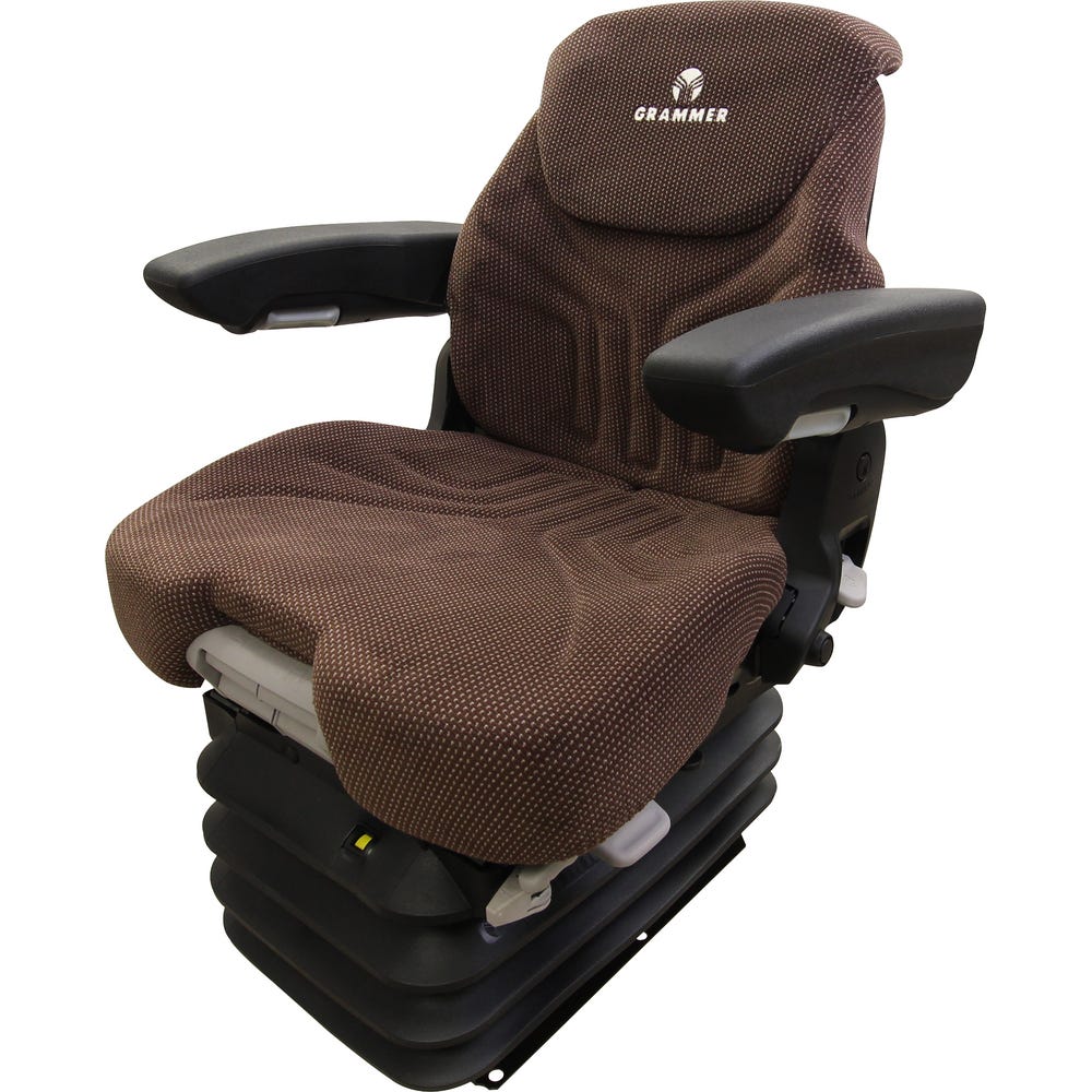 Brown Fabric Seat and Air Suspension for John Deere® Tractor | Grammer